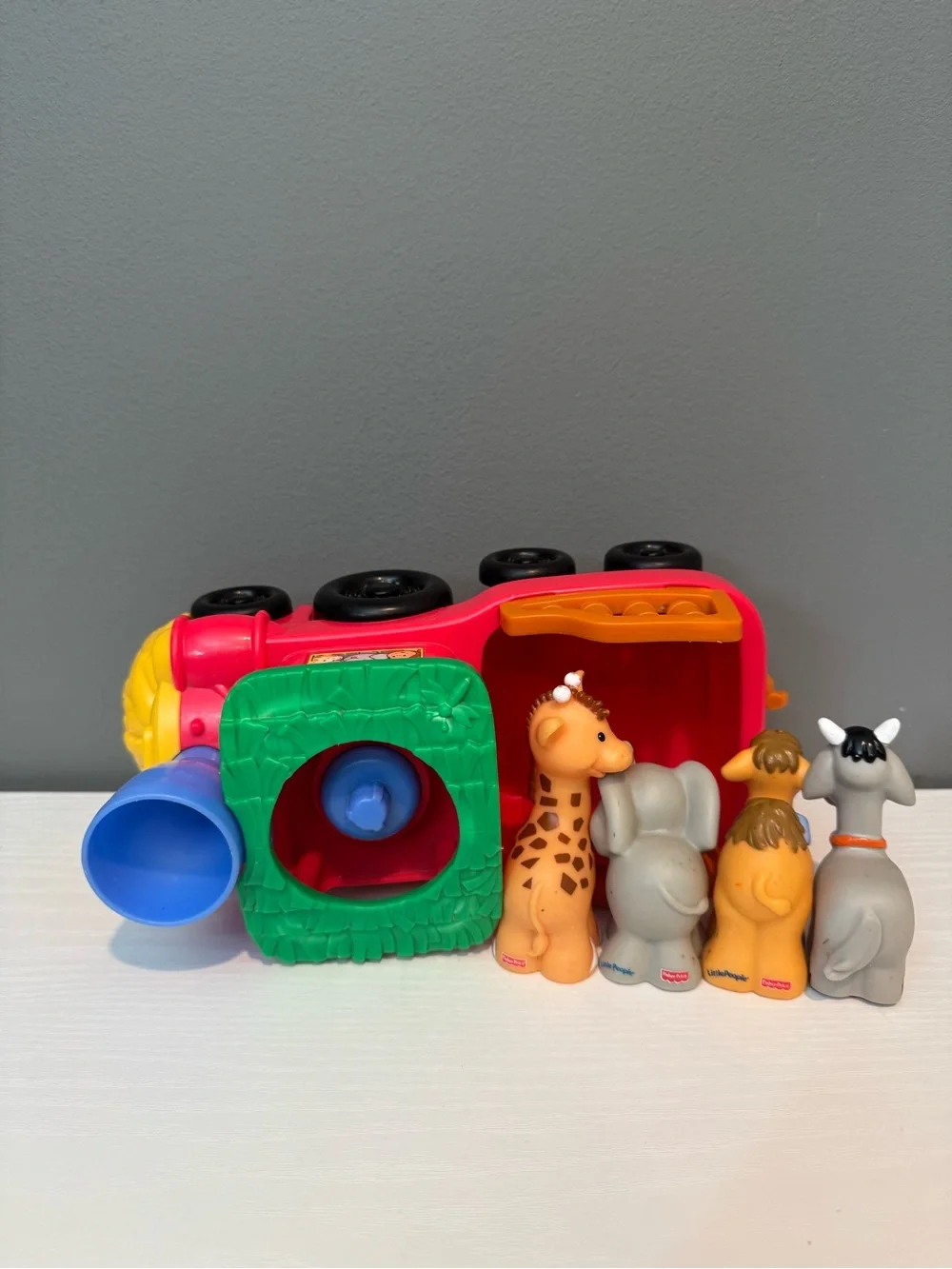 Colorful Animal fisher price little people Train Toy - Red, Blue, Green, Orange